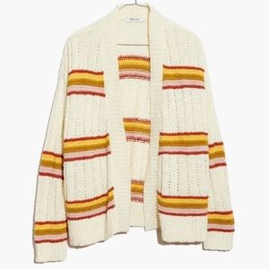 Madewell Striped Cozy Open Cardigan Boho Sweater Small